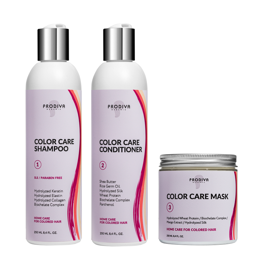 PRODIVA, Набор для ухода за окрашенными волосами Color Care, 3*250 мл.