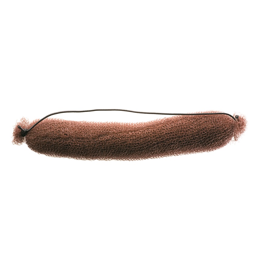 DEWAL, Валик для прически сетка с резинкой коричневый 21 см, 1 шт.