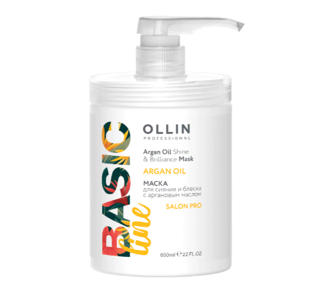 OLLIN, Маска для сияния и блеска с аргановым маслом Ollin Basic Line, 650 мл.