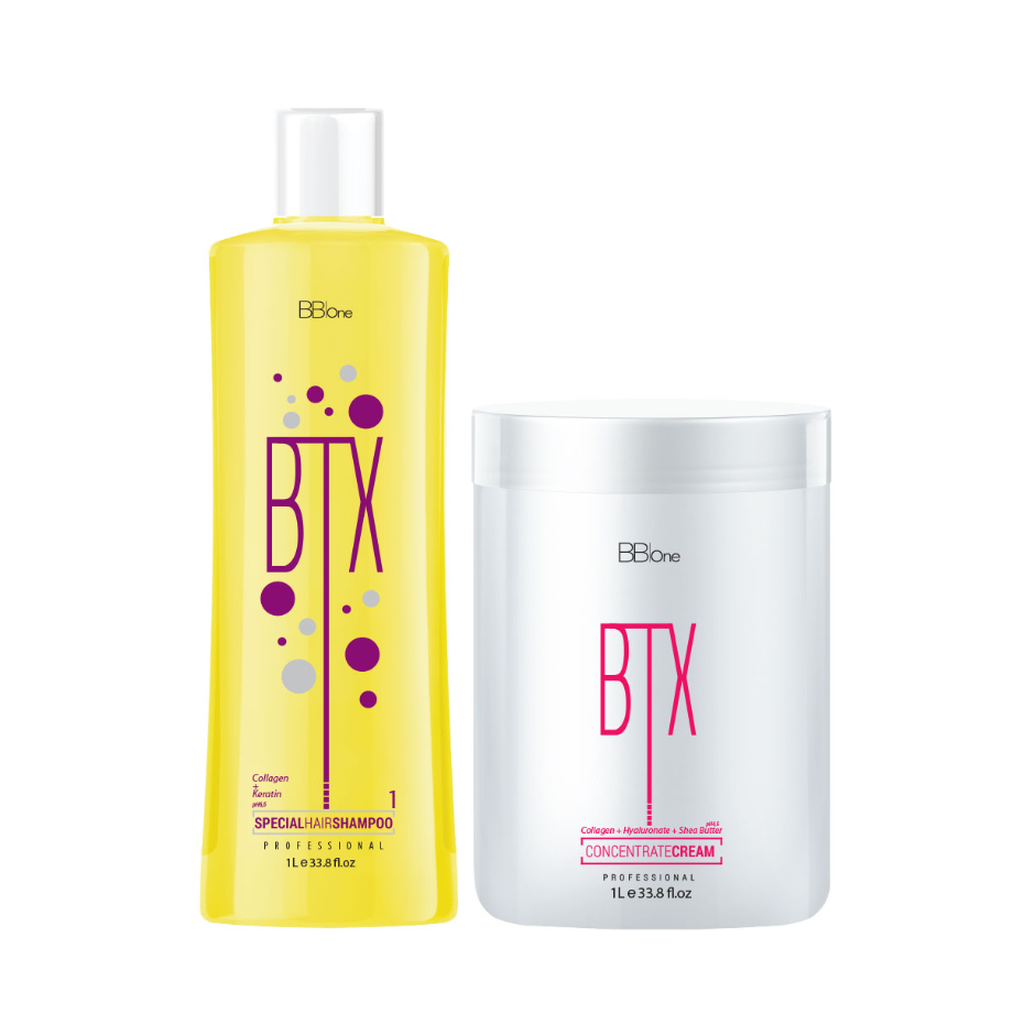 BB ONE, Набор ботокс для волос BTX CONCENTRATE Cream (шаг 1 + шаг 2), 2x1000 мл.