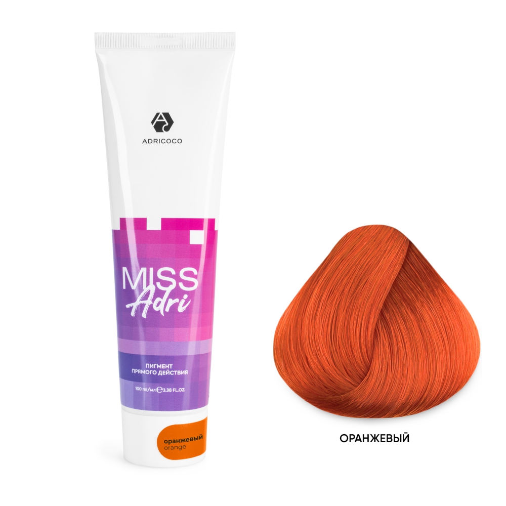 ADRICOCO, Пигмент прямого действия для волос Miss Adri оранжевый, 100 мл.