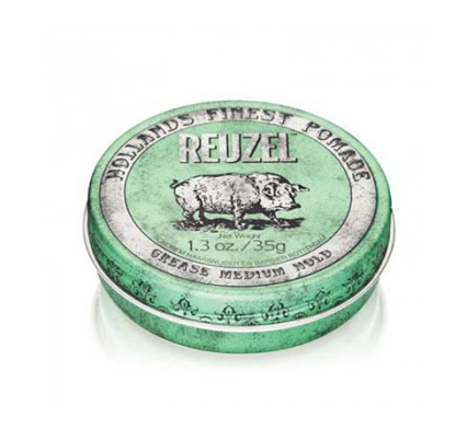 REUZEL, Зеленая помада средней фиксации Grease Medium Hold Green Pomade Piglet, 35 г.