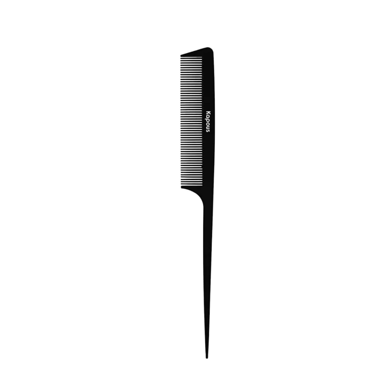 Расческа парикмахерская с пластиковым хвостиком Carbon Fiber 229*25 мм, 1 шт.