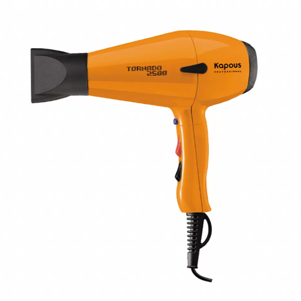 KAPOUS, Профессиональный фен для волос Tornado 2500 Orange.