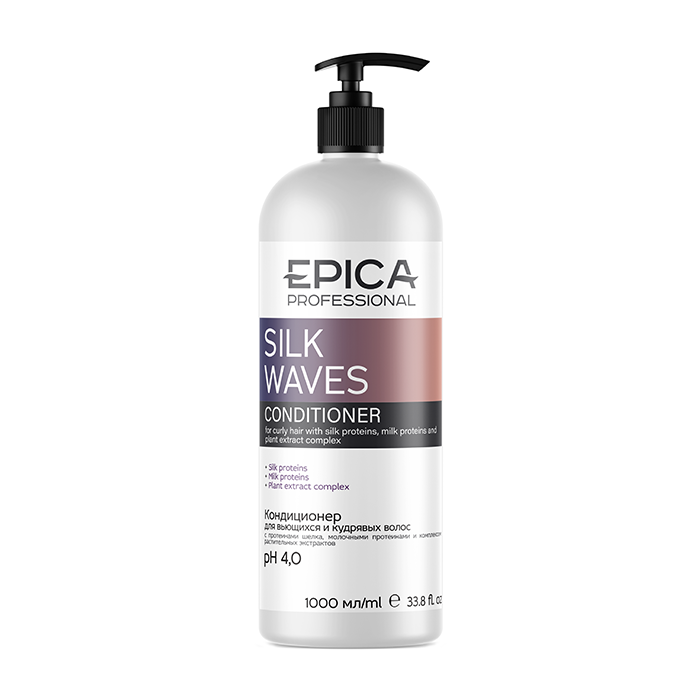 EPICA, Кондиционер для вьющихся и кудрявых волос Silk Waves, 1000 мл.