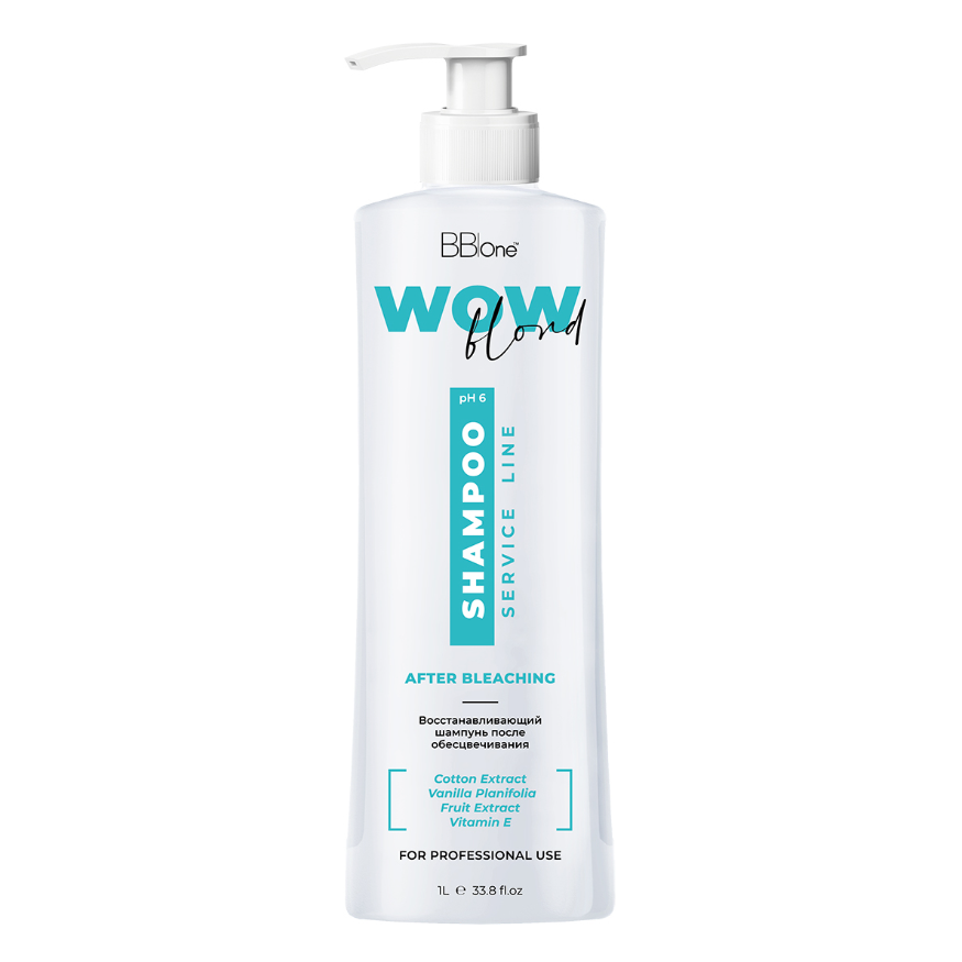 BB ONE, Шампунь для волос WOW Blond Shampoo After Bleaching, 1000 мл.