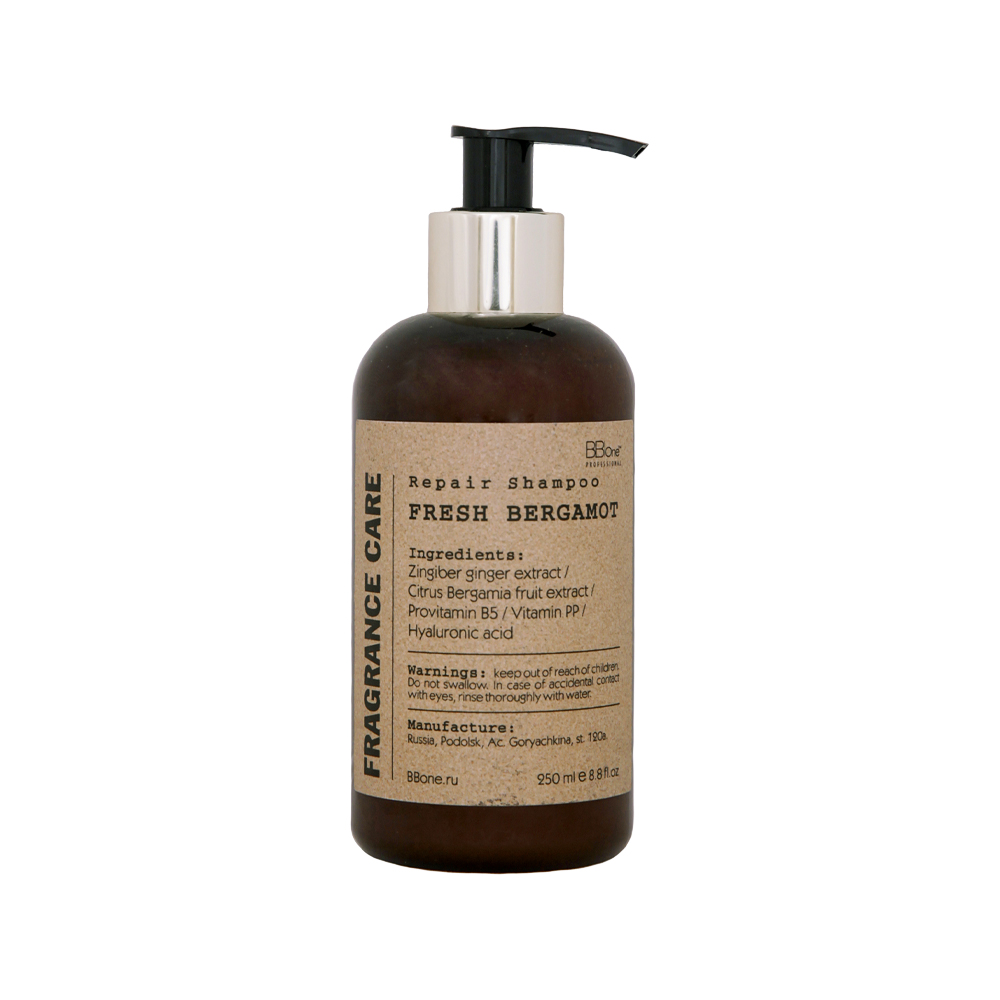 BB ONE, Парфюмированный шампунь для волос Repair Shampoo Fresh Bergamot Fragrance Care, 250 мл.