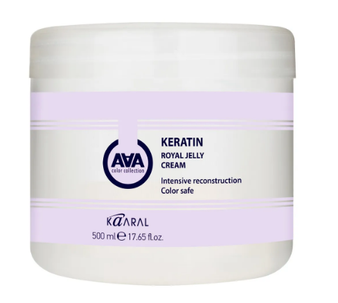 KAARAL, Питательная крем-маска для восстановления окрашенных и химически обработанных волос AAA Keratin Royal Jelly Cream, 500 мл.