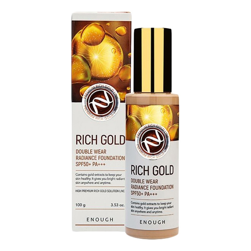 ENOUGH, Тональный крем с частичками золота Rich Gold Double Wear Radiance Foundation SPF 50 №23, 100 мл.